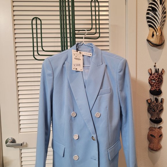 Zara TAILORED DOUBLE BREASTED BLAZER - Picture 5 of 5